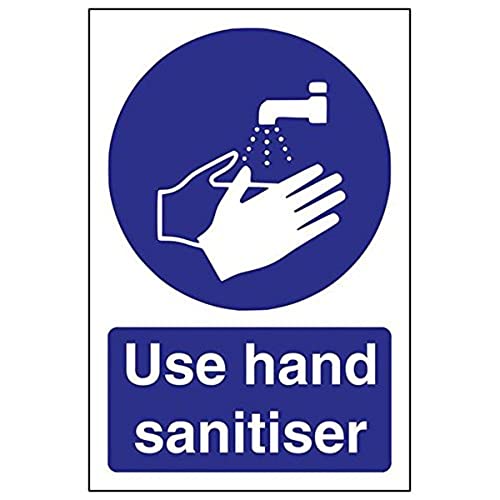 VSafety Schild 43071AG-S mit der Aufschrift 'Use Hand Sanitizer', im Hochformat, 100 x 150 mm, 3 Stück von V Safety