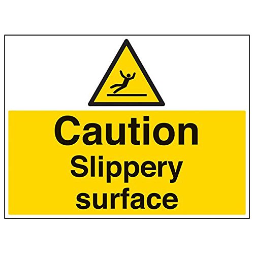 VSafety Schild "Caution Slippery Surface", Querformat, 3 Stück, 600mm x 450mm, 3 von V Safety