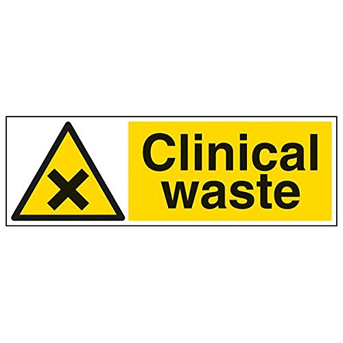 VSafety Schild "Clinical Waste", Querformat, 3 Stück, 600mm x 200mm, 3 von V Safety