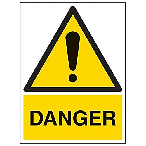 VSafety 62001BC-S "Danger"-Schild, Hochformat, 300 mm x 400 mm, 3 Stück von V Safety