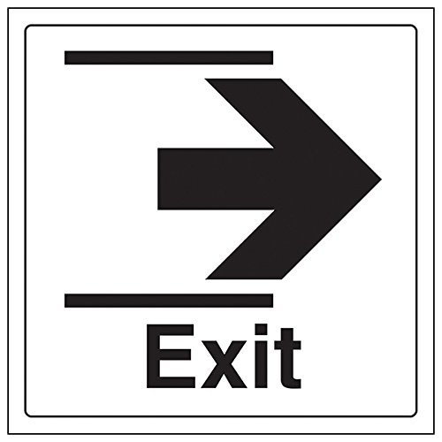 VSafety Schild"Exit/Slide Right", quadratisch, 3 Stück, 200mm x 200mm, 3 von V Safety