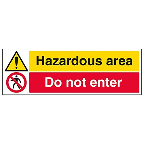 VSafety Schild "Hazardous Area/Do Not Enter", Querformat, 3 Stück, 600mm x 200mm, 3 von V Safety
