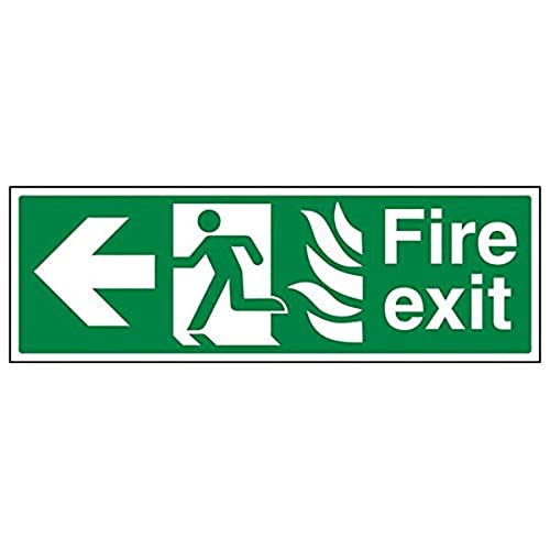 VSafety Schild "NHS Fire Exit Arrow Link", Querformat, 3 Stück, 450mm x 150mm, 3 von V Safety