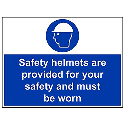 VSafety Schild "Safety Helmets Provided For Safety Must..." (3 Stück), 600mm x 450mm, 3 von V Safety
