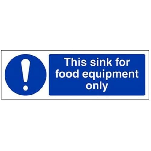 VSafety Schild "This Sink For Equipment Only", Querformat, 300 mm x 100 mm, 1 mm starrer Kunststoff von V Safety