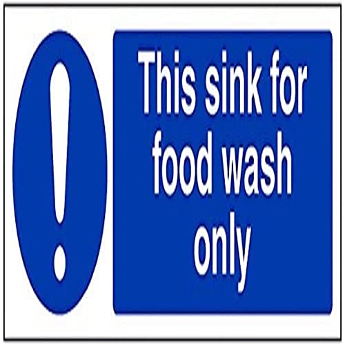 VSafety Schild "This Sink For Food Wash Only", Querformat, 300 mm x 100 mm, 1 mm Hartkunststoff von V Safety