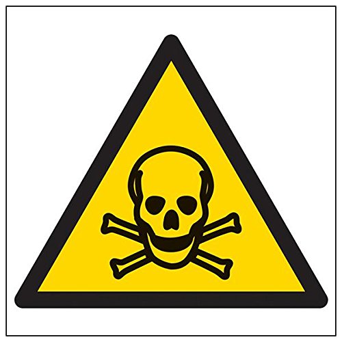 VSafety 61018BG-R'Warning Poison Logo' Schild, quadratisch, 400 mm x 400 mm, 3 Stück von V Safety