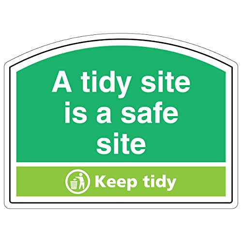 VSafety Sicherheitsschild "A Tidy Site Is A Safe Site, Keep Tidy", selbstklebendes Vinyl von VSafety