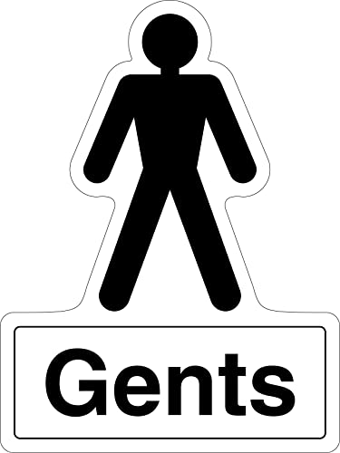 VSafety Sicherheitsschild "Gents Toiletts", 200 x 300 – 1 mm, starrer Kunststoff von V Safety