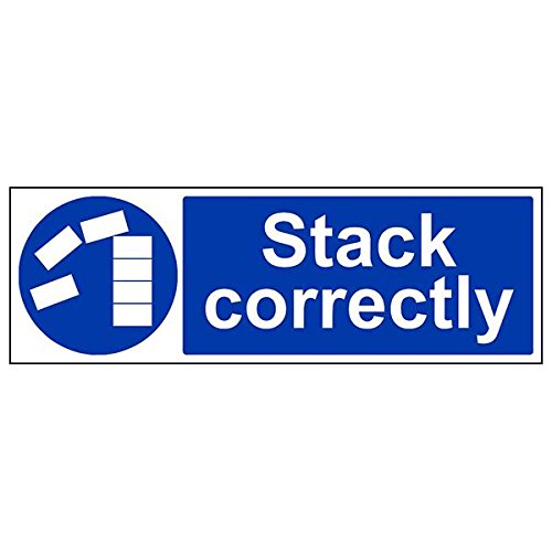 VSafety "Stack Correctly" Schild, Querformat, 3 Stück, 450mm x 150mm, 3 von V Safety