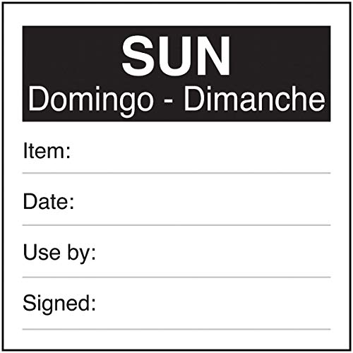 VSafety Sun Domingo Dimanche Aufkleber, 51 x 51 mm, 250 Stück von V Safety