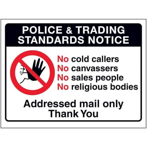 VSafety Trading Standards: Adressschild "Only Thank You", selbstklebend, Vinyl, 150 x 100 mm von VSafety