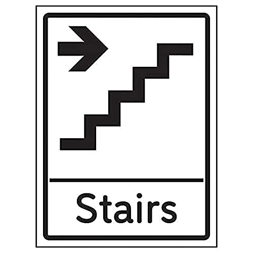 VSafety Treppenpfeil rechts – 200 mm x 300 mm – 1 mm starrer Kunststoff von V Safety