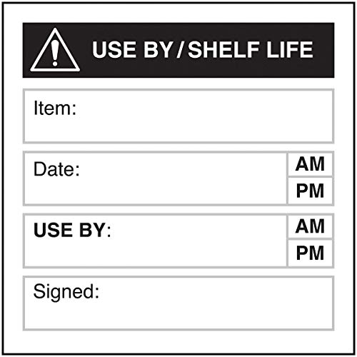 VSafety Use By/Shelf Life Aufkleber, 51 x 51 mm, 250 Stück von V Safety