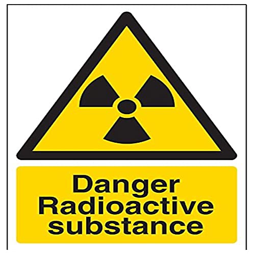 VSafety Warnschild "Danger Radioactive Substance", Hochformat, 150 x 200 mm, 1 mm starrer Kunststoff von V Safety