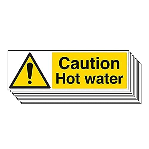 VSafety Warntemperatur – Vorsicht heißes Wasser – 300 x 100 mm – 10 Stück von V Safety