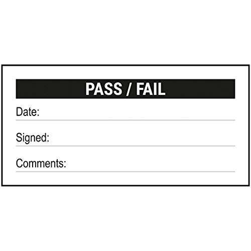 VSafety Write – On – Kalibrierpass/Fail Aufkleber, 51 x 25 mm, 250 Stück von V Safety