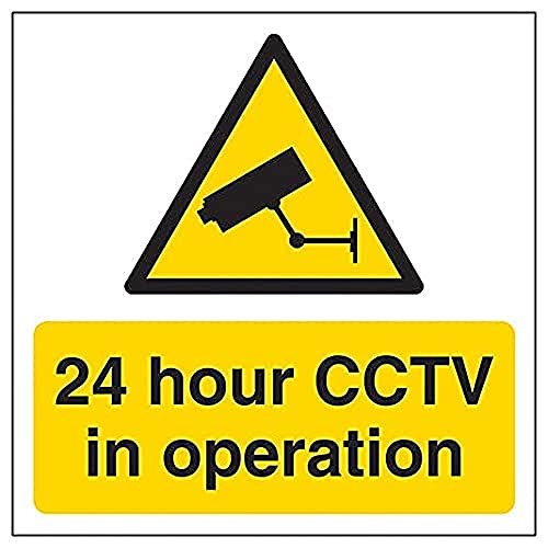 Vsafety 24h CCTV In Operation, Fensteraufkleber, 150 mm x 150 mm von VSafety