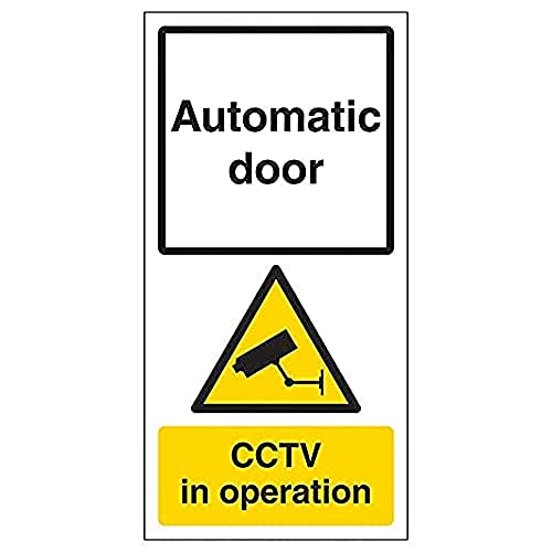 Vsafety Fensteraufkleber mit automatischer Tür, CCTV in Operation, 150 mm x 300 mm von V Safety