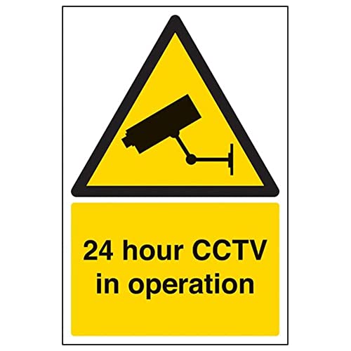 V Safety Warnschild mit Aufschrift "Warning Security - 24 Hour CCTV in Operation", 150 x 200 mm, wiederverschließbar, Sicherheitsschild von VSafety