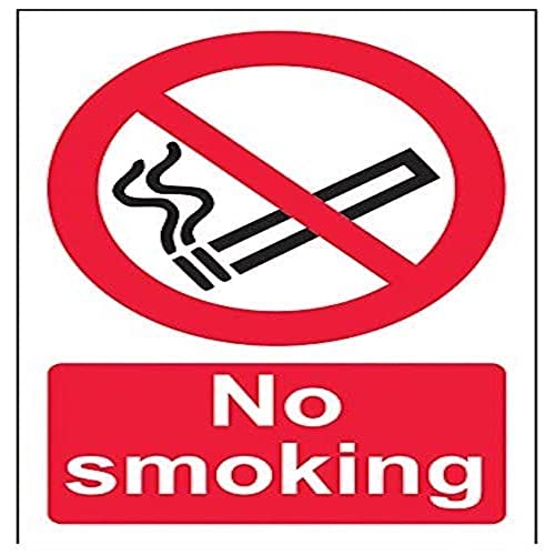 vsafety 57034 ag-s "No Smoking" Verbot Zeichen, selbstklebend, Portrait, 100 mm x 150 mm, schwarz/rot von V Safety