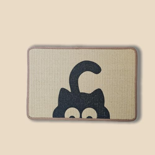 V-Select-In Artistic Sisal Kratzbaum Matte Riffelteppich für Katzen Natur Sisal Teppich Kratzmatte mit kunstvollem Design (Loop Adhesive to Wall), Katzenstreu Matte, Möbelschutz (Peek Purr) von V-Select-In