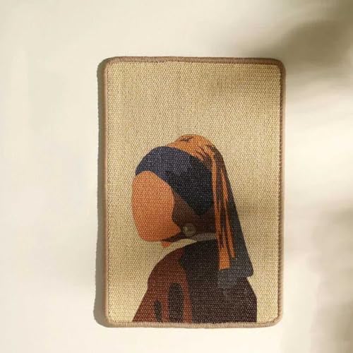 V-Select-In Artistic Sisal Kratzbaum Matte Riffelteppich für Katzen Natur Sisal Teppich Kratzmatte mit kunstvollem Design (Schlaufe selbstklebend an der Wand), Katzenstreu Matte, Möbelschutz von V-Select-In