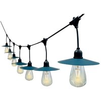 V-tac - 15,6 m Lichterkette mit 15 ST64 LED-Glühbirnen, schwarzes Panel, warmweiß, IP44 von V-TAC