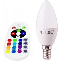 Smart VT-2214 3.5W led lampe bulb smd E14 Kerze form rgb+w neutralweiß 4000k mit Fernbedienung rf - sku 2770 - Weiß - V-tac von V-TAC
