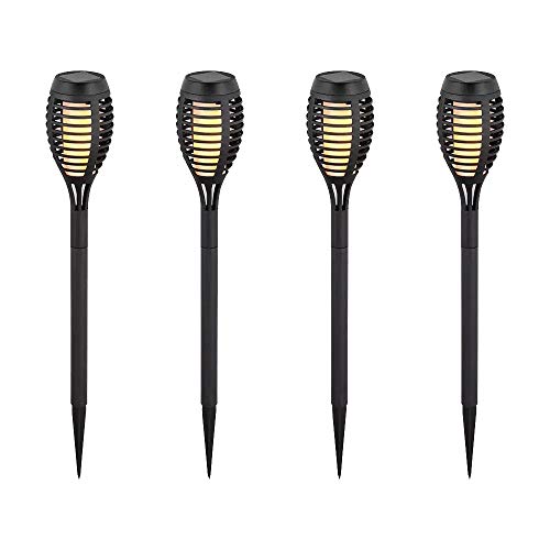 V-TAC 4er Set LED Solar Fackeln Garten Außen Deko Leuchten Terrassen Steck Lampen schwarz 8689 von V-TAC