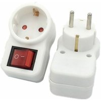 V-tac - Adapter mit 16A Stecker, 250V Schuko-Steckdose und 2-poligem Schalter von V-TAC
