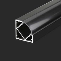 Schwarzes Aluminium-Winkelprofil für LED-Streifen 2000 x 19 x 19mm - V-tac von V-TAC