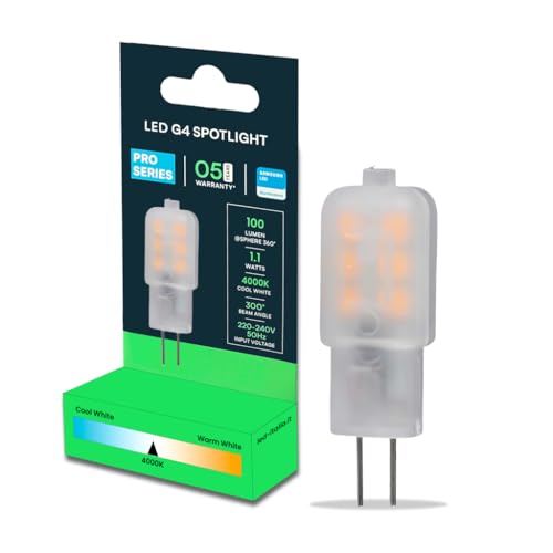 Ampulle Spot LED V-TAC PRO VT-201 Puce SMD Samsung 1,1W T10 G4 12V Blanc Naturel 4000K - SKU 21241 von V-TAC