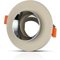 V-tac - Runder weißer Einbau-LED-Strahlerhalter aus Gips, GU10, Chrom-Finish von V-TAC