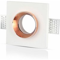V-tac - Quadratische LED-Einbaustrahlerfassung, GU10 und GU5.3 (MR16), Gehäuse aus weißem Gips und Metall in Roségold von V-TAC