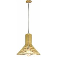 LED-Holz-Hängeleuchter mit E27-Fassung (max. 60W) Chromkappe und Kegelschirm t: 350310mm 1m Kabel - V-tac von V-TAC