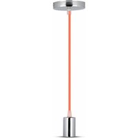 LED-Metallzylinder-Kronleuchter mit E27-Fassung (max. 60 w) Farbe Chrom und orangefarbenem Kabel - V-tac von V-TAC