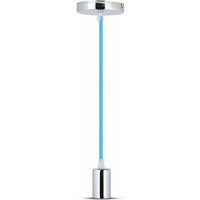 LED-Metallzylinder-Kronleuchter mit E27-Fassung (max. 60W) Farbe Chrom und blaues Kabel - V-tac von V-TAC