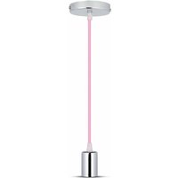 LED-Metallzylinder-Kronleuchter mit E27-Fassung (max. 60W) Farbe Chrom und rosa Kabel - V-tac von V-TAC