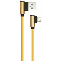 Micro-USB-auf-USB-A-Kabel 1m Schnellladekabel 2,4A Diamond Series kabelgebundenes Anti-Verwicklungskabel mit L-Steckern Farbe Gold - V-tac von V-TAC