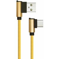 Usb Typ-C auf usb-a Kabel 1m Schnellladung 2.4A Diamond Series Kabel mit L-Steckern Gold Farbe - V-tac von V-TAC