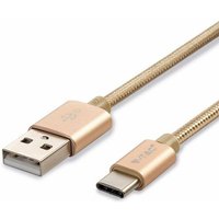Usb Typ-C zu usb-a Kabel 1m Schnellladung 2.4A Platinum Series Kabel Anti-Tangle Kabel Farbe Gold - V-tac von V-TAC