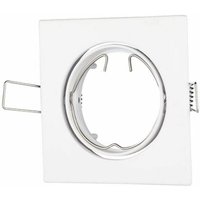 V-tac - Quadratische LED-Einbaustrahlerhalterung GU10 und GU5.3 (MR16) Farbe Weiß Einstellbar von V-TAC