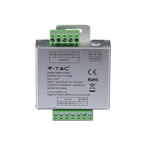Signalverstärker für RGBW LED Strip Controller, 12-24V, 4 Kanäle, 6 A für Kanal 24 A Max von V-TAC