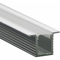 Silberfarbenes Aluminium-Profil für LED-Streifen Versenkte satinierte Abdeckung 2000 x 12,4 x 9mm - V-tac von V-TAC