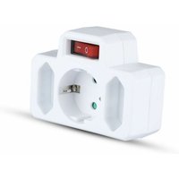 V-tac - Steckdosenleiste mit 3 Frontsteckdosen 2 10A und eine 10A 2P + Schuko-Steckdose mit Lichtschalter Schuko-Stecker Weiß von V-TAC