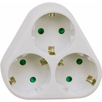 V-tac - Steckdosenleiste mit 3 pyramidenförmig angeordneten Frontsteckdosen 10A 2P + Schukostecker Weiß von V-TAC