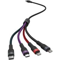 V-tac - 4in1 Kabel usb-a auf usb Typ-C, Micro-USB, 2x Lightning 1,2m Schnellladung 2,4A Farbe Schwarz von V-TAC