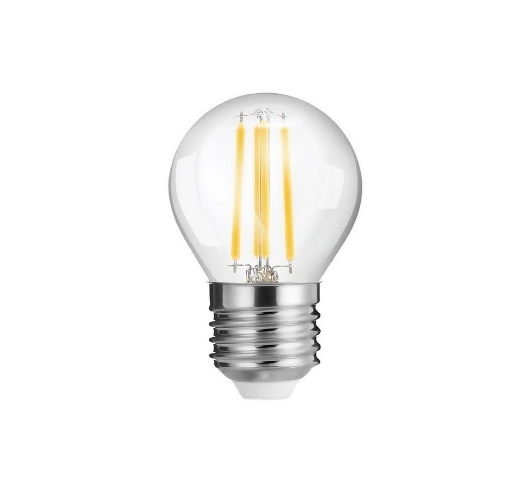 V-TAC LED-Leuchtmittel 4W E27 Mini LED Filament Leuchtmittel Birne Leuchte, 1 St., Warmweiß, Form G45, 430 Lumen, Eck klar Glas, E27 Edison Gewinde von V-TAC