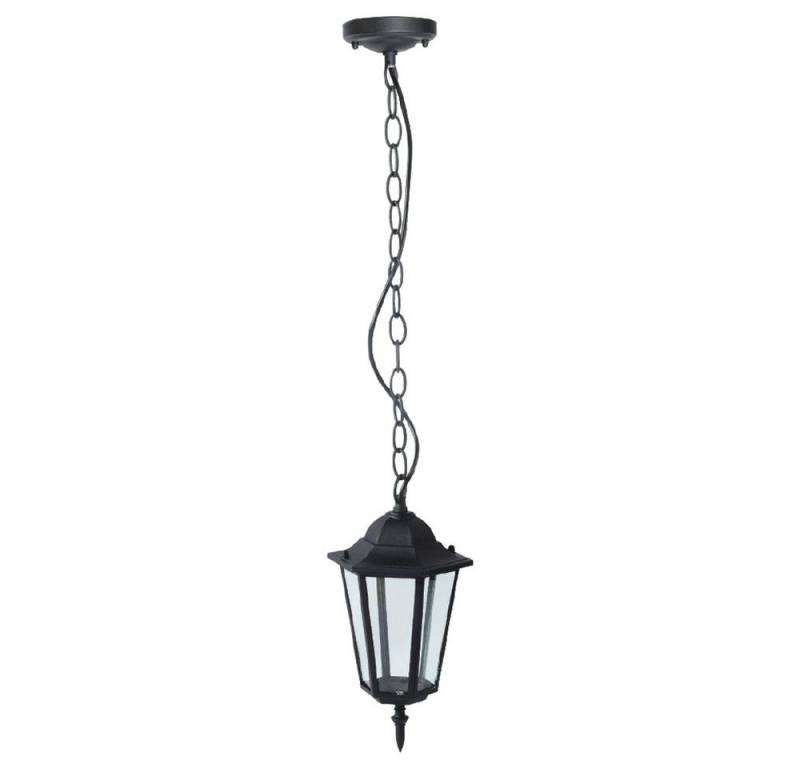 V-TAC Außen-Deckenleuchte, Leuchtmittel nicht inklusive, Außen Pendel Hänge Leuchte ALU Garten Decken Glas Lampe Strahler von V-TAC